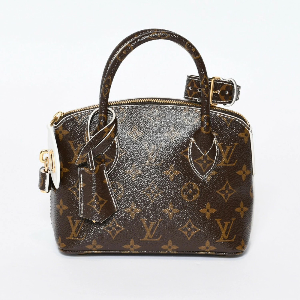 LOUIS VUITTON Shiny Monogram Lockit handbag Brown Leather